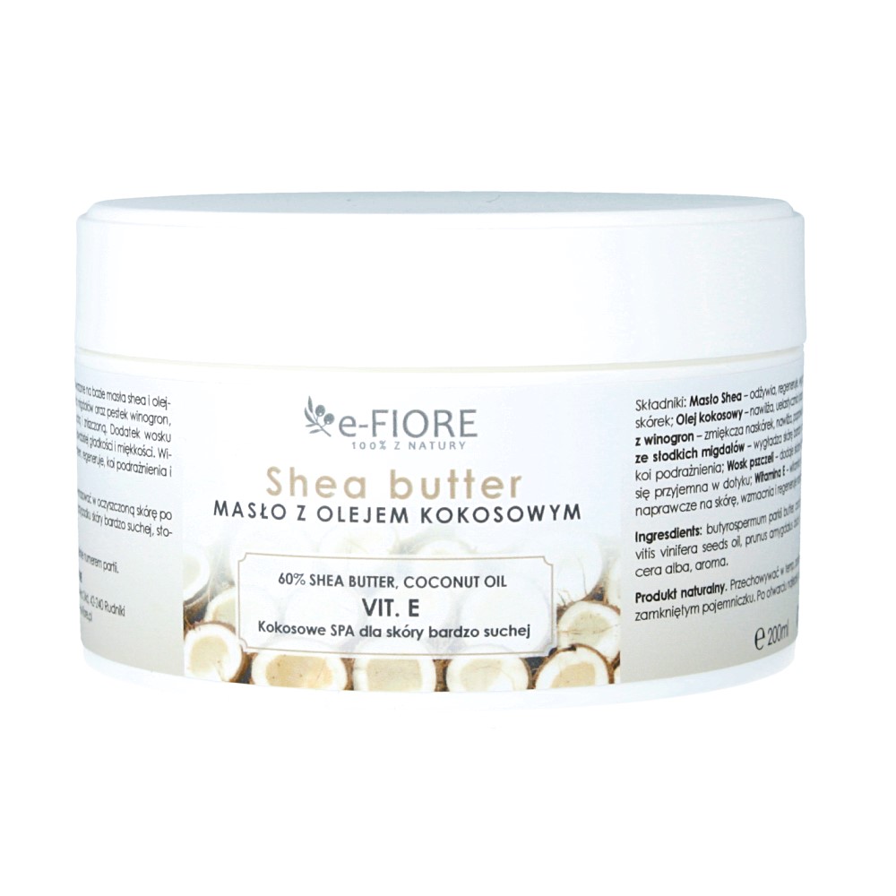 E-FIORE – Masło do ciała 100% Naturalne Shea Butter KOKOSOWE